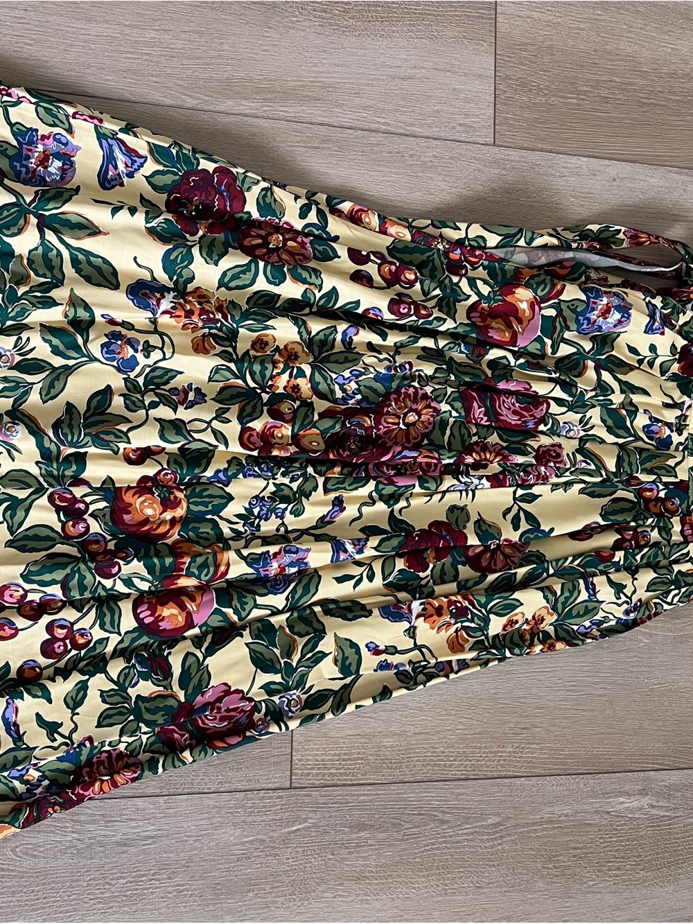 Breeches Vintage Floral Print Tie-Waist Midi Skirt - Yellow Floral size 6 - Picture 4 of 4